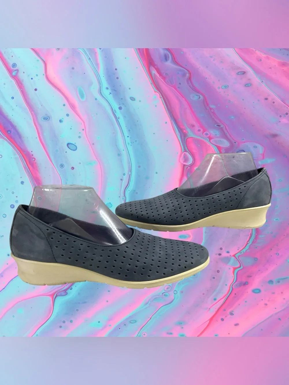ECCO Felicia Slip-On Women’s Wedge Shoe in Blue EU 40/US 9-9.5